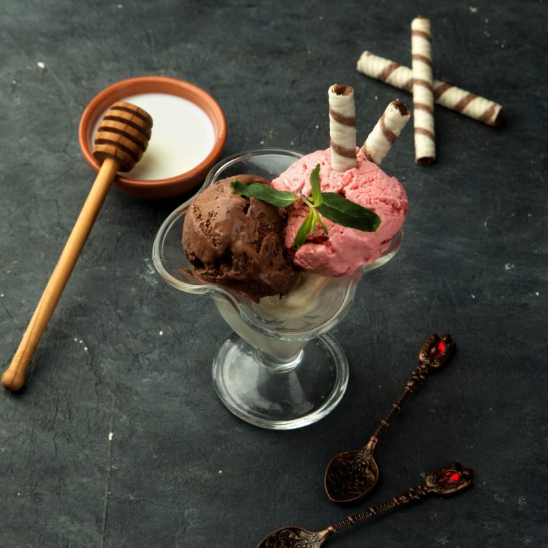 various ice cream on the table